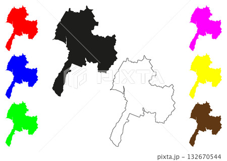 Lower Hutt city (New Zealand, North Island) map vector illustration, scribble sketch Te Awa Kairangi ki Tai map 132670544