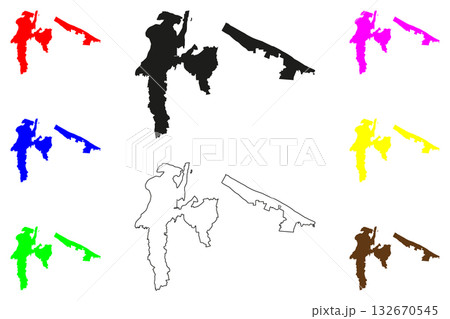 Tauranga city (New Zealand, North Island) map vector illustration, scribble sketch Tauranga map 132670545