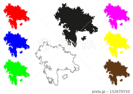 Abakaliki city (Federal Republic of Nigeria, Ebonyi State) map vector illustration, scribble sketch Abakaliki map 132670550