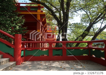 緑に映える赤い橋 緑に映える赤い橋 132671176