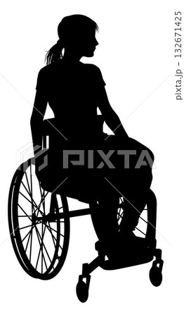 Silhouette Woman in Wheelchair 132671425