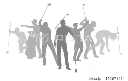 Golfers Golfing Silhouette Golf People Silhouettes 132671434