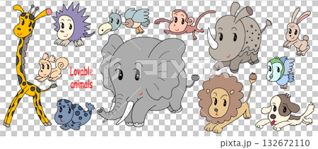 動物角色 - 動物、哺乳類、鳥類、野生動物 132672110