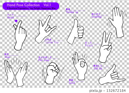 手 矢量 跡象 132672184