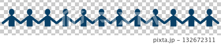 A simple illustration of 12 people holding hands 132672311
