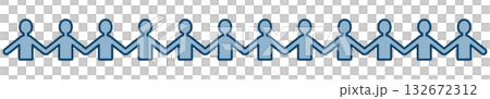 A simple illustration of 12 people holding hands 132672312
