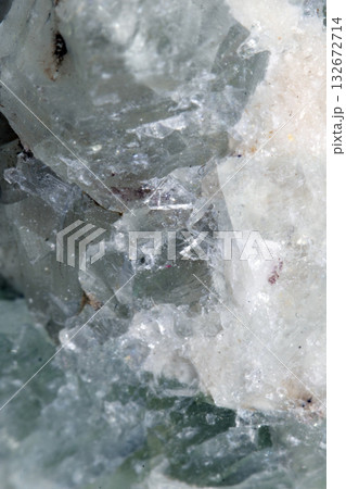 Close up of crystal shards healing quartz geological natural healing stone 132672714