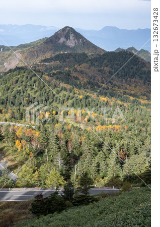 秋の志賀草津高原ルートと山々の風景 秋の志賀草津高原ルートと山々の風景 132673428