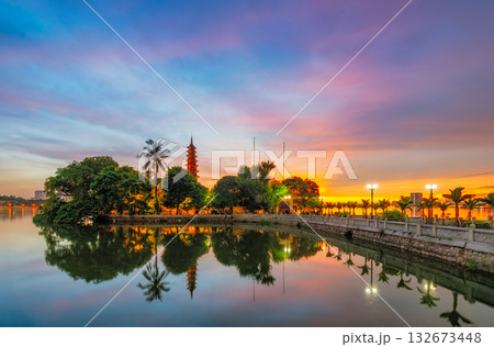 Tran Quoc Pagoda at Sunset, Hanoi, Vietnam Tran Quoc Pagoda at Sunset, Hanoi, Vietnam 132673448