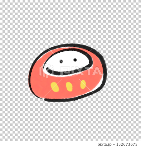 Simple and cute sumi-e Daruma dolls - New Year's material - Good luck 132673675