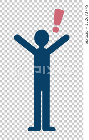 Illustration of an exclamation point and a human body Illustration of an exclamation point and a human body 132673745