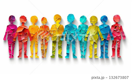 Neighborhood meeting concept. Depicting diverse individuals coming together in a neighborhood meeting, support programs. 132673807