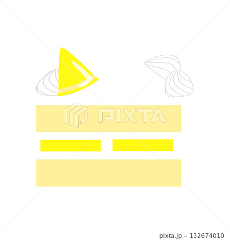 レモンのショートケーキ　カット 132674010