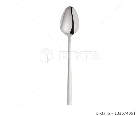 Isolated utensil silver spoon on transparent background 132674051