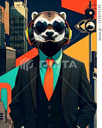 オシャレなカワウソ オシャレなカワウソ 132674145