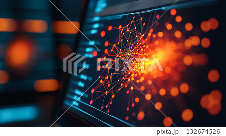 Deep learning visualization with multiple nodes and vibrant colors Deep learning visualization with multiple nodes and vibrant colors 132674526