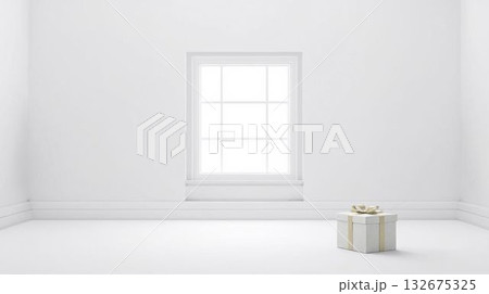 窓際にあるプレゼント 132675325