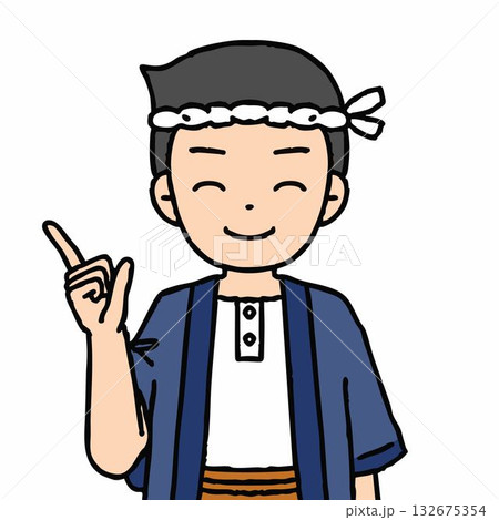 大工の男性が指差しをしている 大工の男性が指差しをしている 132675354