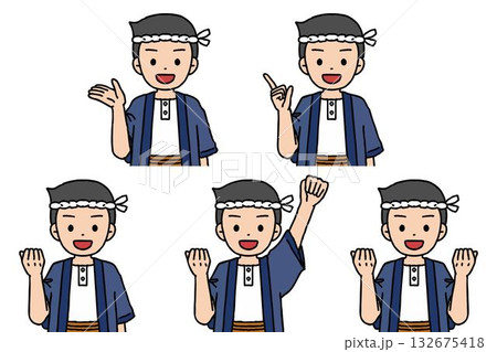 大工の男性のポーズセット 大工の男性のポーズセット 132675418