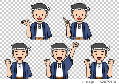 大工の男性のポーズセット 大工の男性のポーズセット 132675418