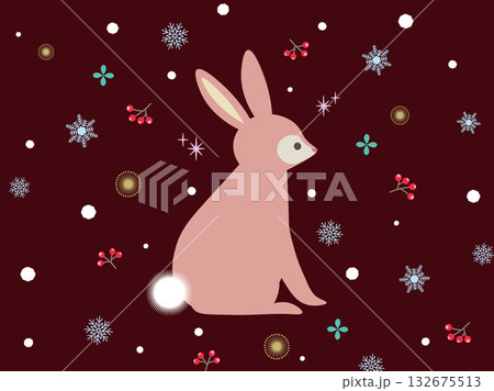 雪とうさぎ 132675513