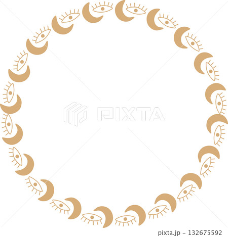 Mystic tribal eye frame. Vector celestial prediction eye template for your text. Eye of Providence 132675592