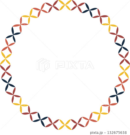 Vector colorful round frame for text. Modern Art graphic template. Geometric empty frame 132675638