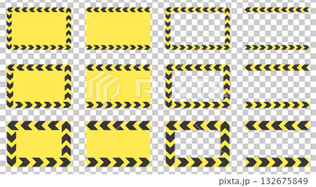 Vector illustration set of warning and attention frame icons 132675849
