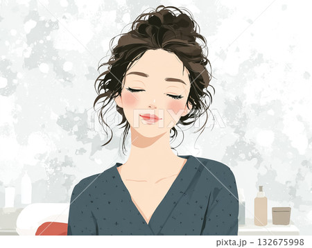 美優シリーズ：まつげエクステをしている女性 132675998