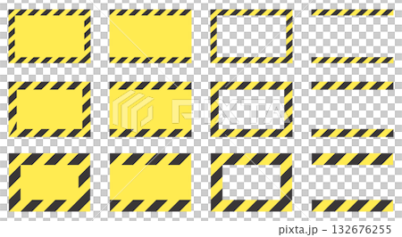 Vector illustration set of warning and attention frame icons 132676255