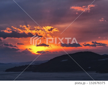 万葉の岬から見る播磨灘の夕景 132676375