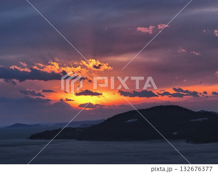 万葉の岬から見る播磨灘の夕景 132676377