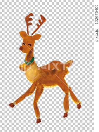 クリスマスのトナカイの水彩イラスト素材 クリスマスのトナカイの水彩イラスト素材 132676409