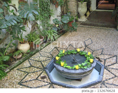 コルドバの緑と噴水で設えられたパティオの風景 132676628