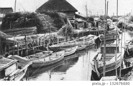 古写真 1932年 東京 大森海岸の海苔船 古写真 1932年 東京 大森海岸の海苔船 132676880