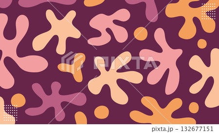 Abstract Coral Background Organic Shape Seamless Pattern.Vector Illustration, great for stylish fabric and packaging. 132677151