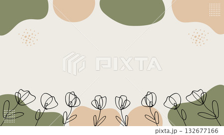 Nature Flowers Bohemian Contemporary Abstract Earth Tone Background.Vector Illustration 132677166