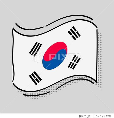 South Korea Flag Doodle Hand Drawn National Symbol. Vector Illustration South Korea Flag Doodle Hand Drawn National Symbol. Vector Illustration 132677366