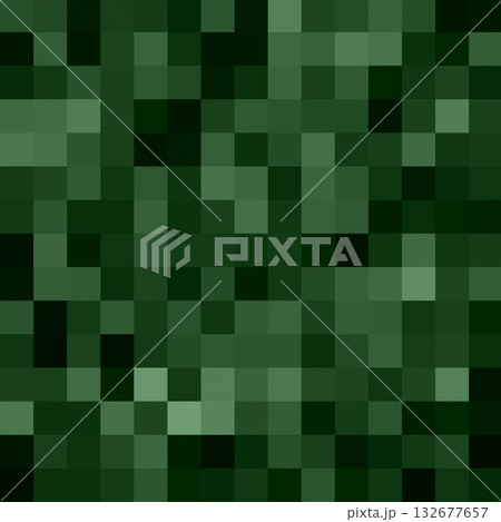 Abstract green pixel mosaic texture for background and design projects, with geometric tile pattern 132677657