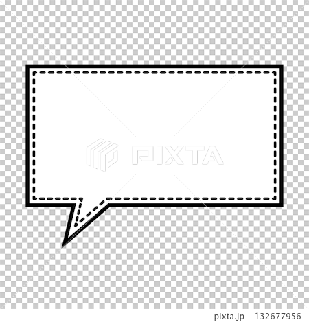 シンプルな吹き出しのイラスト 横長 四角 シンプルな吹き出しのイラスト 横長 四角 132677956