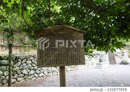 奈良県/丹生川上神社下社の多羅葉の説明板(2025年8月撮影) 奈良県/丹生川上神社下社の多羅葉の説明板(2025年8月撮影) 132677959