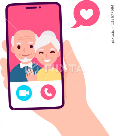 Video call with grandparents Video call with grandparents 132677994