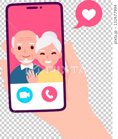 Video call with grandparents Video call with grandparents 132677994