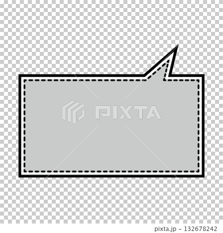 シンプルな吹き出しのイラスト 横長 四角 シンプルな吹き出しのイラスト 横長 四角 132678242