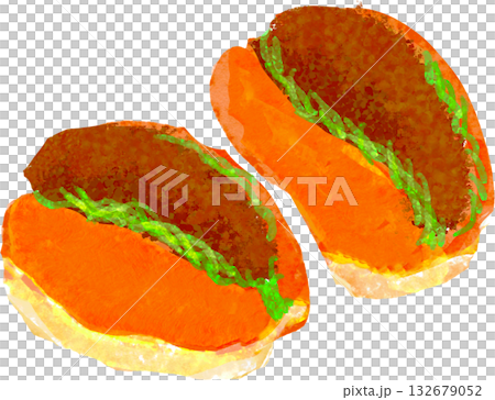 コロッケパンのイラスト 132679052