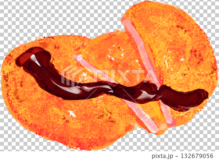Ham cutlet illustration Ham cutlet illustration 132679056