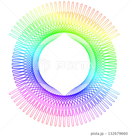 Simple rainbow line frames with double stroke. Monogram blank for text decoration. 132679660