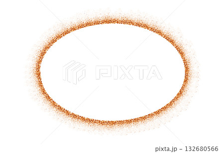 Oval bronze glitter frame isolated on white. Elegant sparkling confetti border. Vector festive template Oval bronze glitter frame isolated on white. Elegant sparkling confetti border. Vector festive template 132680566