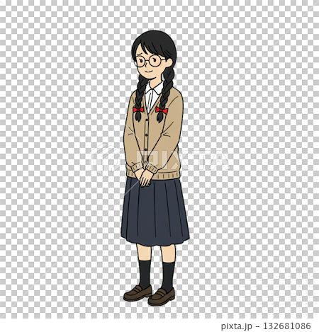 [Transparent material] Quiet and modest high school and junior high school girls 132681086