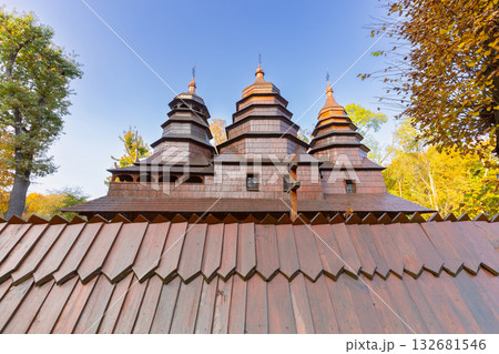 Wooden Church in Carpathians, Ukraine 132681546